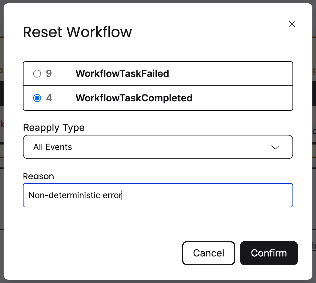 Workflow Reset Points